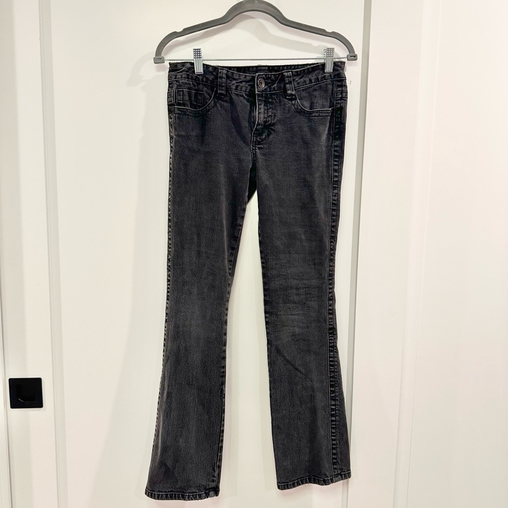 Calvin Klein black low rise lean boot denim jeans size 4